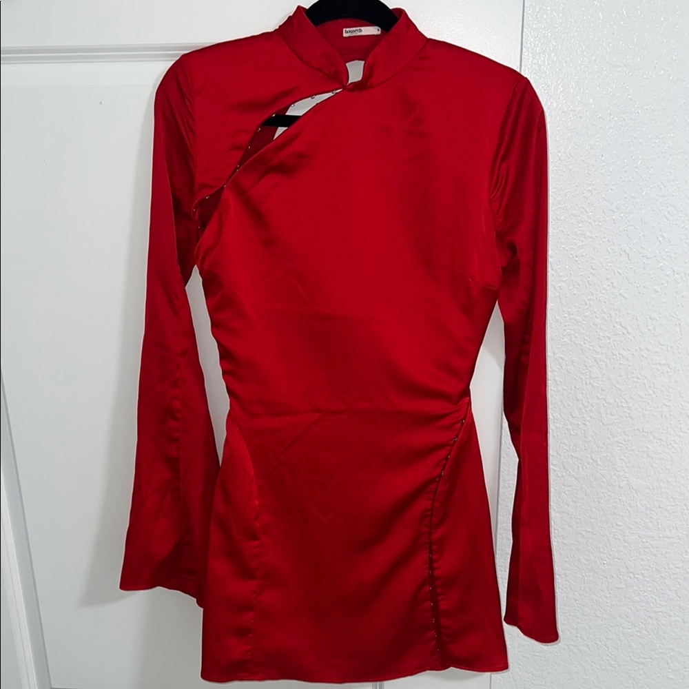 Elegant Red Long Sleeve Top